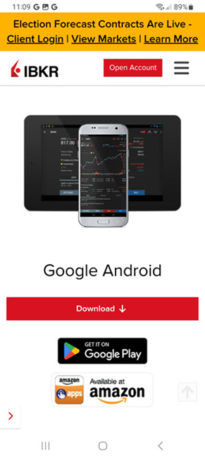 The download IBKR mobile option on the website. 